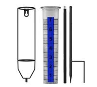 Rain Gauge Meter - 10.24 Inch Accurate Weather Station | PVC Decorative Outdoor Tool - Precision measurement for garden, yard, lawn and farm rainfall monitoring with adjustable stand