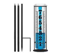 Rain Gauge Meter, Outdoor Weather Yard Tool, Durabled Stake Design, Accurate Rainwater Measurement, Clear Scale for Lawn, Farm, Deck, Terrace, Fence, Garden, 220g