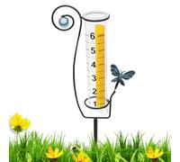 Rain Gauge Outdoor Waterproof Measuring Tool, Accurate Freeze-Proof Acrylic Rain Collector with Mount, Decorative Weather Instruments for Lawn Garden Pathway Trellis Fence and Farm Use