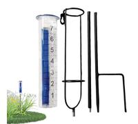Rain Gauge Outdoor - Yard Tool, Garden Meter | Adjustable Rainfall Measuring Instrument, Clear Water Collector with Stake for Backyard, Fence Mount, Weather Tracking, Lawn Monitoring System