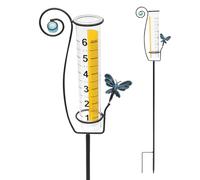 Rain Gauge, Water Measurement Tool, Freeze Proof Outdoor Meter, Accurate Reading Scale Durabled Transparent Design for Lawn, Garden, Yard, Farm, Patio Use, 1.5x7.24 Inches