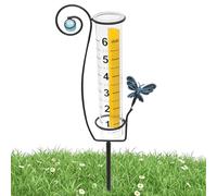 Rain Gauge, Water Measuring Tool, Weather Resistant Freeze Proof Tube Design with Accurate Readings, Garden Monitoring Accessory for Yard, Lawn, Fence, Patio, Flower, Pathway and Farm