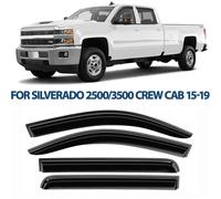 Rain Guards Vent Visors Shade for 15-19 Chevy Silverado 2500/3500 Crew Cab NO.0091