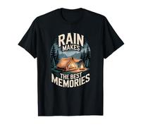 Rain Makes The Best Memories Camping Lluvia Camiseta gráfica económica