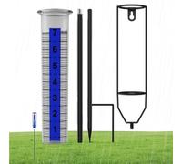 Rain Measure Gauge, Accurate Water Gauges with Stake for Outdoor Rainwater Measurement and Weather-Resistant Meter for Terraces, Decks, Lawns, Gardens, Yards, Farms, Fence Monitoring
