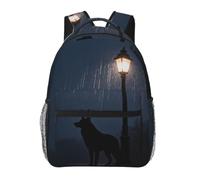 Rain Night Wolf - Mochila ligera e informal para adultos, mochila de viaje de gran capacidad con correas acolchadas, bolsa de viaje resistente al agua