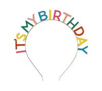 RAIN Rainbow 'It's My Birthday' Alloy Headband, One, Multicolor
