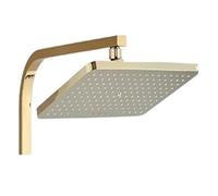 rain shower head, Cabezal de ducha de lluvia dorado y negro, cabezal de ducha de lluvia de gran caudal, accesorio de ducha de mano ABS,for Rain & Handheld(Golden Color)