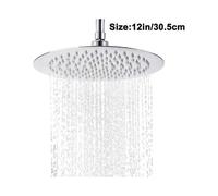 Rain Shower Round/Square Built-In Shower Head Stainless Steel Shower Head Polished Mirror Effect Overhead-The circle is 12 inches in diameter