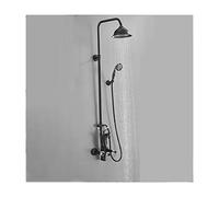 Rain Shower System Swan Shower Faucet Set Wall Mounted Shower Combo Set Brass Rain Mixer Shower with Handheld Shower, Rainfall Shower Head,Black
