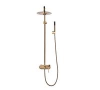 Rain Shower System with Waterfall Spout, Wall Mounted High Pressure Shower Faucet Set with Hand-Held Shower Heads, Easy to Install
