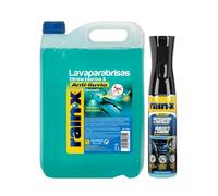 Rain-X Limpiaparabrisas Coche Anti Mosquitos 5L + Limpia Salpiaderos -300ml | Previene que los Mosquitos se Peguen en el Parabrisas - Salpicadero Coche sin Polvo, Huellas ni Suciedad