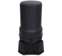 RainBell Tanque de lluvia de 110 l con pie, tapa y grifo, barril de plástico a prueba de heladas, depósito de agua, para jardín, colector de agua