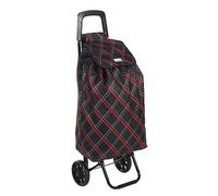 Rainberg Carro de la Compra Ligero de 50 litros con 2 Ruedas, Resistente al Uso y Plegable, Carrito Plegable para un fácil Almacenamiento (Negro y Rojo)
