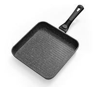 Rainberg Sartén de parrilla de 26 cm con mango desmontable, revestimiento antiadherente de granito, sartén para plancha, compatible con inducción, también se puede utilizar en el horno.