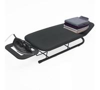 Rainberg Tabla de planchar de mesa, diseño plegable pequeño, patas plegables antideslizantes, funda 100% algodón con capa de espuma, soporte para plancha de vapor, ligera, espacio limitado, 76 x 30 cm