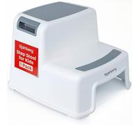 Rainberg Taburete de 2 pasos para niños, taburete de doble escalón resistente para niños, taburete para entrenamiento de orinal y uso en la cocina y el baño, fácil de limpiar y portátil