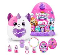 Rainbocorns Eggzania Surprise Mania Trixie The Kitten - Collectible Plush - Over 20 Surprises Inside, 28 cm, Cuddle Plush Stuffed Animal, Rings, Bracelets, Stickers, Wearable Accessories (Kitten)