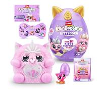 Rainbocorns Kittycorn Surprise Series 2, Chai The Chinchilla Cat - Peluche Coleccionable - 10 sorpresas para desempacar, despegar y revelar corazón, calcomanías, a Partir de 3 años (Gato Chinchilla)