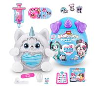 Rainbocorns Puppycorn Rescue Surprise, Miss T The Husky - Peluche Coleccionable - Más de 12 sorpresas, despegar y revelar corazón, calcomanías, Limo de jeringa, a Partir de 3 años (Husky)