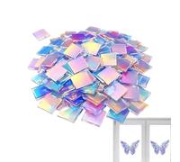 Rainbow Acrylic Squares | 100 Pieces Colorful High-Clarity | Mini Holographic Acrylic Blocks for Resin Mosaic Art Jewelry Home Indoor