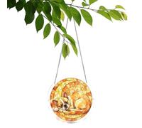Rainbow Acrylic Suncatcher, Round 7,82in Light Reflection, with Puzzle Animal Design Hanging Sun Catcher, Decorative Glass Effect Panel, Colorful Gift Decoration, for Home Garden Balcony Car Use