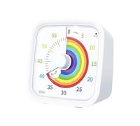Rainbow Alarm Clock - 60 Minute Cooking Timer, Clock Accessory with Protective Cover, Analog Clocks, Learning Tool, Productivity Aid for Classroom School Office Home Kitchen and Student Activities