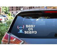 Rainbow Animated Design Lindo Baby Stitch Baby on Board Funny Little Super Hero Lilo and Stitch Windows Cars Laptop 2 partes pegatinas