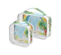 Rainbow Appearing After The Rain - Juego de bolsa de aseo para maquillaje, resistente al agua, aprobada por la TSA