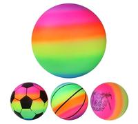 Rainbow Ball - Inflatable Beach Play Sphere, Multicolor Kids Water Fun Toy