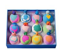 Rainbow Bath Balls, 12 Pieces, Resin Material, Colorful Refreshing Spheres, Gentle Body Cleanser, Stocking Stuffer Set, Vibrant Self Care Accessory