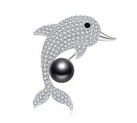 RAINBOW BOX Broche de delfín, Broches de joyería con cristales de Swarovski para mujer