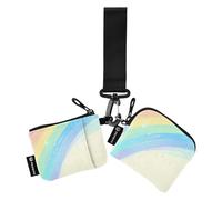 Rainbow Bridge - Monederos para mujer, tarjeteros, pequeña cartera desmontable con cremallera y bolsillo con cremallera para mujer, 2 paquetes, Puente arco iris, 1 size, Casual