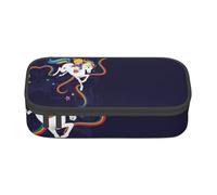 Rainbow Bright - Estuche para lápices de gran capacidad, bolsa de almacenamiento con cremallera, para niños, niñas, estudiantes, escuela, Black, Talla única, Maleta