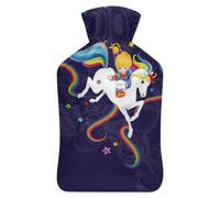 Rainbow Brite And Starlite Memories - Botella de agua de goma con cubierta de felpa suave, bolsa de agua caliente para invierno, manos y pies, protección contra el frío, 1000 ml