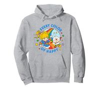 Rainbow Brite Pride Every Color of Happy Sudadera con Capucha, Unisex para Adultos, Gris Jaspeado, XL