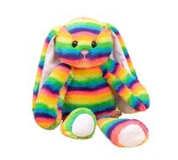 Rainbow Bunny - 13.78 Inch Plush Toy for Easter, Soft Stuffed Animal with Colorful Stripes, Huggable Cuddly Doll for Kids Teens Women Girlfriend Boys Son Daughter Family and Friends Holiday