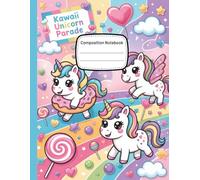 Rainbow Candy Kawaii Unicorn Parade: Cute Pastel Collage Notebook for Girls, Fun Journal with Adorable Unicorns, Sweets, and Stars, Perfect for School, Drawing, or Creative Writing 8.5x11 in