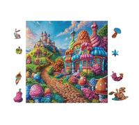Rainbow Castillo Rompecabezas 100 Piezas Cartón para Adultos Estimulación Cognitiva Juego Familiar Decoración Mural Regalo De San Valentín 28x28cm