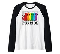 Rainbow Cat Lover LGBT Gay Pride Month Purride Ally LGBTQ Camiseta Manga Raglan