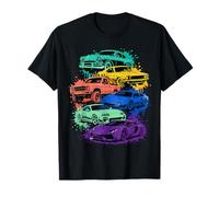Rainbow Classic Cars Retro Muscle Hot Rod Mechanic Men Camiseta