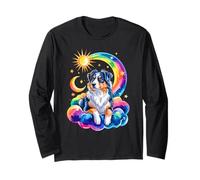 Rainbow Clouds Australian Shepherd Aussie Dog Manga Larga