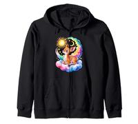 Rainbow Clouds Ciervo Cervatillo Reno Sudadera con Capucha