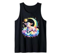 Rainbow Clouds Corderos Granja Animal Cordero Oveja Camiseta sin Mangas