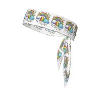 Rainbow Clouds Raindrop 1 - Diadema estampada para mujeres y hombres, diademas ninja, diadema para sudor, para yoga, correr, gimnasio.