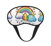 Rainbow Clouds Raindrop 1 Print All-Around Comfort Sleep Mask - Máscara opaca para dormir para mujeres y hombres, viajes, yoga