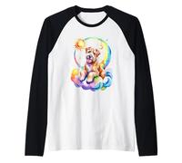 Rainbow Clouds Soft Coated Wheaten Terrier Camiseta Manga Raglan