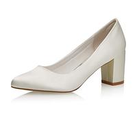 Rainbow Club Zapatos de Novia Debora - Corte salón, Mujer, satén Ivory Crema - número 39 UE (6 UK)