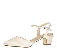 Rainbow Club Zapatos de Novia Emili - Corte salón, Sandalias - satén Ivory, Tiras, tacón de Bloque - número 38.5 UE (5.5 Reino Unido)