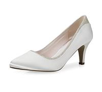 Rainbow Club Zapatos de Novia Jara - Mujer, Corte salón, Ivory/Crema, satén, Brillos, Acolchado cómodo, tacón de Embudo - número 36 UE (3 Reino Unido)